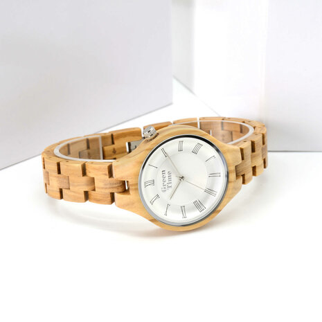 olijf houten horloge