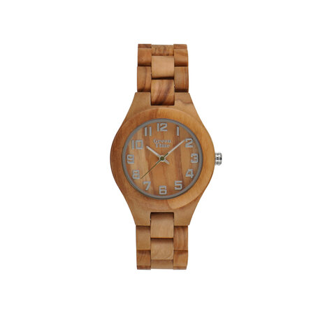 olive wood watch greentime
