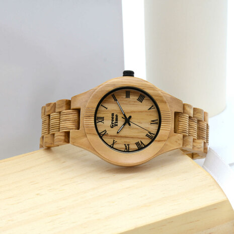 wooden watch from olive wood