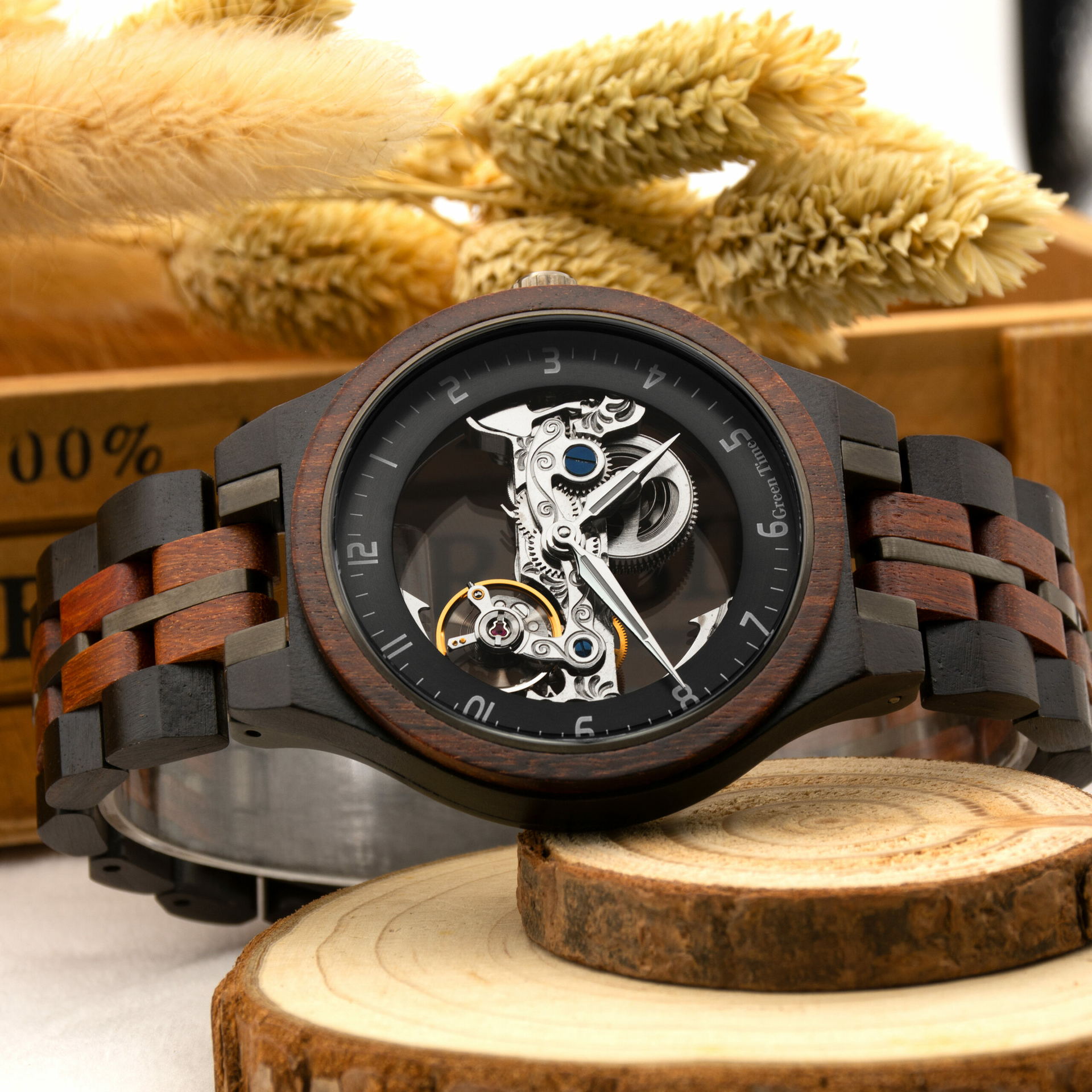 heren houten horloges wood watch Greentime - Duurzame